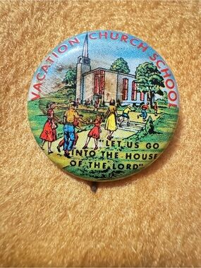 ABINGDON Vintage Round 1950 Pinback Button - Vacation Bible School